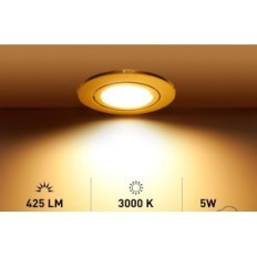 Montering LED-strålkastare 10 st HCFEI MATSLESS GOLD 5W 3000K 68mm