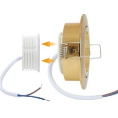 Encaixe o farol do diodo emissor de luz 10 pcs HCFEI ouro impermeável 5W 3000K 68mm