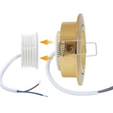 LED-esitulede paigaldamine 10 tk HCFEI Matless Gold 5W 3000K 68mm