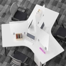 Murs de bureau acryliques incomplets avec des clips de 60x40 cm. Ybaymy 4 pcs.