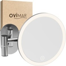 Cosmetische spiegel Ovimar Vorupor zilveren LED magnetische wandtentoonstelling