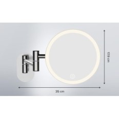 Cosmetic Mirror Ovimar VoruPor Silver LED Magnetic Wall Exhibition