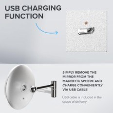 Cosmetic Mirror Ovimar VoruPor Silver LED Magnetic Wall Exhibition