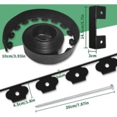 Plastični rob za trate 20 m Yeebec 10 cm + 60 zatiči
