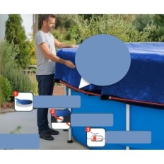 Kryt pro bazén kolo 244 cm (Ø 240-280 cm) Planenfux 2W1 PE letní / zima 340 cm