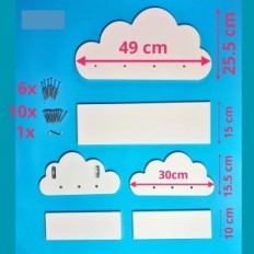 Regale von Wolken für Kinderzimmerhandwerk Maestro White Set 3-tlg.