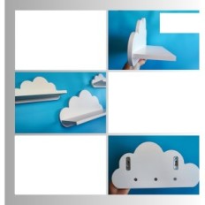 Planken van wolken voor kinderkamer Craft Maestro White Set 3 stks.