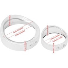 Anelli decorativi per Harley HDBubalus 1x7 "+ 2x4,5" Set cromato 3pcs