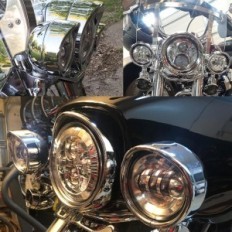 Koristeellinen renkaat Harley HDBUBALUS 1x7 "+ 2x4,5" Chrome Set 3PCS