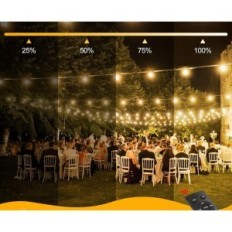 LED Garland Ulkoinen 30m puutarha lamppu parveke terassi Warlisou CMC-Org37a lämmin valkoinen