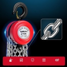 Usado Aubull 2T Hand Chain Hoist 3 m Chain 2,5 m