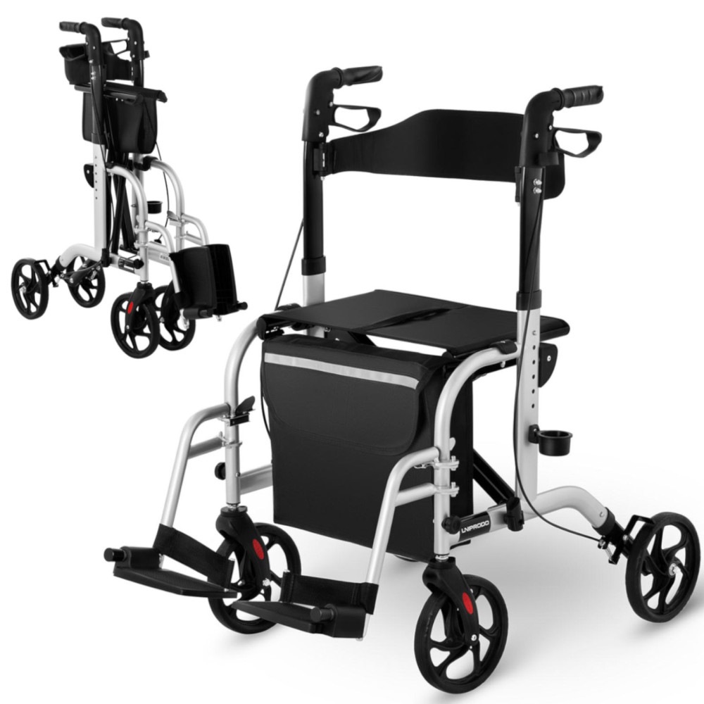 Balkonik 2in1 kuntoutus Walker taitettava taitettava laukku 136 kg
