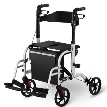 Balkonik 2in1 Rehabilitācijas Walker ar salokāmu saliekamo saliekamo maisiņu 136 kg