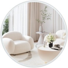 Speil Round Wall Dekorative Dripx 50 cm med aluminium hvit ramme