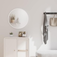 Zrcalo okrugli zid dekorativni Dripex 50 cm s aluminijskim bijelim okvirom
