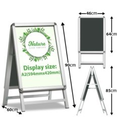 Newzealkids A2 Oglaševanje nadev. Dvostransko aluminijasto stojalo za plakate