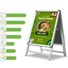 Newzealkids A2 reclame vulling. Dubbelzijdige aluminium stand voor posters