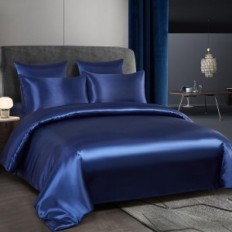 A set of satin bedding ashanlan 140x200 blue pillowcase + pillowcase