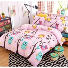 Literie des enfants. Set de microfibre. Ashamanlan 135x200 rose au hibou
