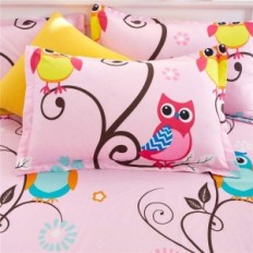 Kinderbedden. Microfibre set. Ashanlan 135x200 roze in uil