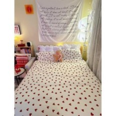 Børns sengetøj Ashanlan 140x200 i hjertet Pudebetræk 70x90 Microfiber