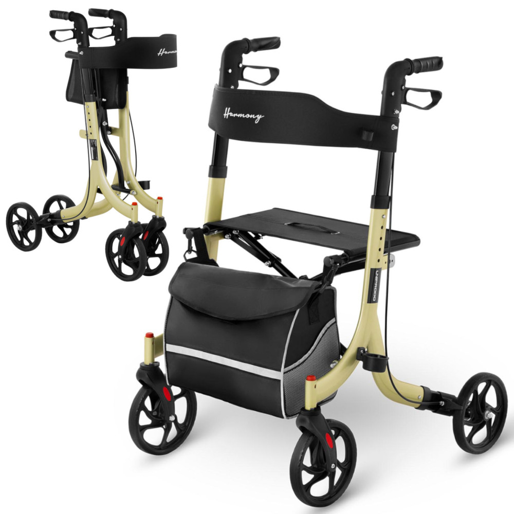 Balkonik Walker Support per Senior con seduta e shopping bag fino a 136 kg - Golden