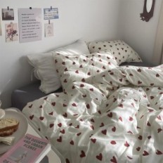 Bedding Cotton Ashanlan 200x200 white in the heart 2 pillowcases 80x80