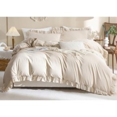 Sengetøj med Furbanka Ashanlan 135x200 Beige Pudebetræk 80x80cm Microfiber