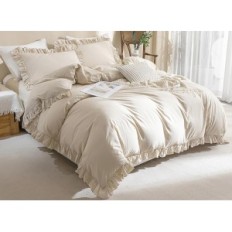 Sängkläder med Furbanka Ashanlan 135x200 Beige Pillowcase 80x80cm Microfiber