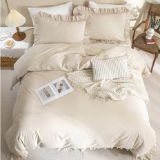 Biancheria da letto con Furbanka Ashanlan 135x200 Federa beige 80x80cm Microfiber