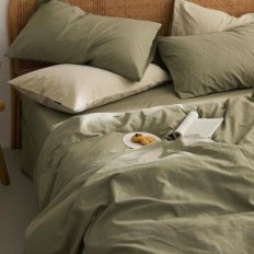 Conjunto de ropa de cama Ashanlan 200x200 Green 2 Pillowcasas 80x80 cm Microfibra