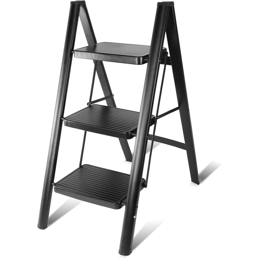 Teenz 3-step ladder Foldable wide steps up to 150 kg exhibition