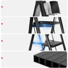 Teenz 3-step ladder Foldable wide steps up to 150 kg exhibition