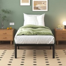 Metallbett LUTEN-JUGY 90x200 Black Big Carremboard Ausstellung