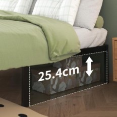 Łóżko metalowe Lutown-Teen 90x200 czarne dużym schowkiem POWYSTAWOWY