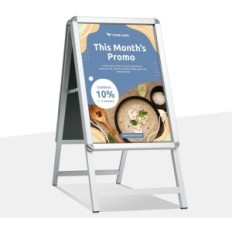 Beskadiget standnee A1 Buddy Silver Stand til plakater