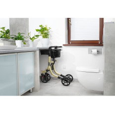 BALKONIK Walker Support for Senior with Sitting and Shopping Bag up to 136kg - Golden