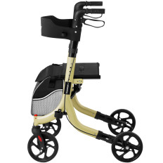 Balkonik Walker Suporte para sênior com saco de assento e compras até 136kg - dourado