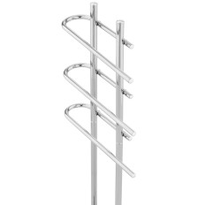 Support porte-serviettes pour 3 serviettes, sur pied, en acier chromé.