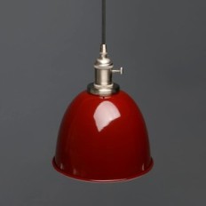 Lampa wisząca półokrągła Phansthy czerwona w stylu loft 2 szt