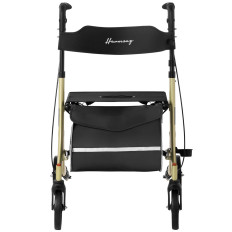 Balkonik Walker Suporte para sênior com saco de assento e compras até 136kg - dourado