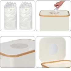 Gebrauchte Flaschenbehälter mit Iegrop-Ablagerung mit beige Tasche