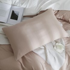 Microfiber Bedding 200x200 cm 3-delt Ashanlan med glidelås, Khaki / Taupe