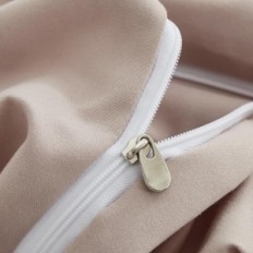 Microfiber-sengetøj 200x200 cm 3-delt Ashanlan med lynlås, Khaki / Taupe