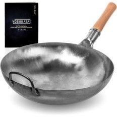 Wok en acier au carbone d'occasion 14 "Tour Yesukata DNO fabriqué à la main