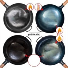 Usado Carbon Steel Wok 14 "Rodada Yesukata DNO Feito à mão