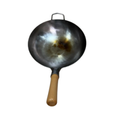 Used carbon steel wok 14 "Round Yesukata DNO Hand-made