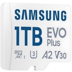 Samsung 1TB microSDXC EVO Plus klass 10 U3 V30 A2-mälukaart adapteriga