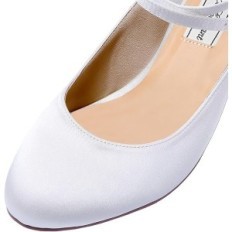 Sapatos de casamento para mulheres Duosheng elegante cetim ecru R.39 exposição