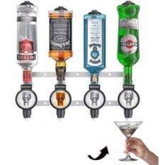 Distributeur d'alcool pour des bouteilles à 4 bouteilles. Barre d'optique. Professionnel suspendu